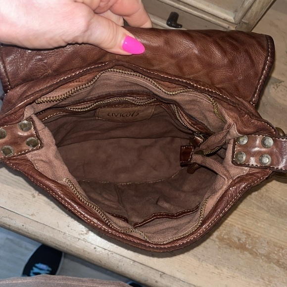 Civico 93 Bag Crossbody Woven Leather Italy Adjustable Strap Brass Hardware - Picture 8 of 13